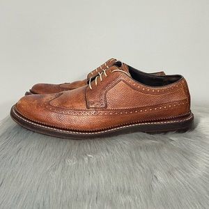 Cole Haan Men Leather Wingtip Oxford Brown Shoes